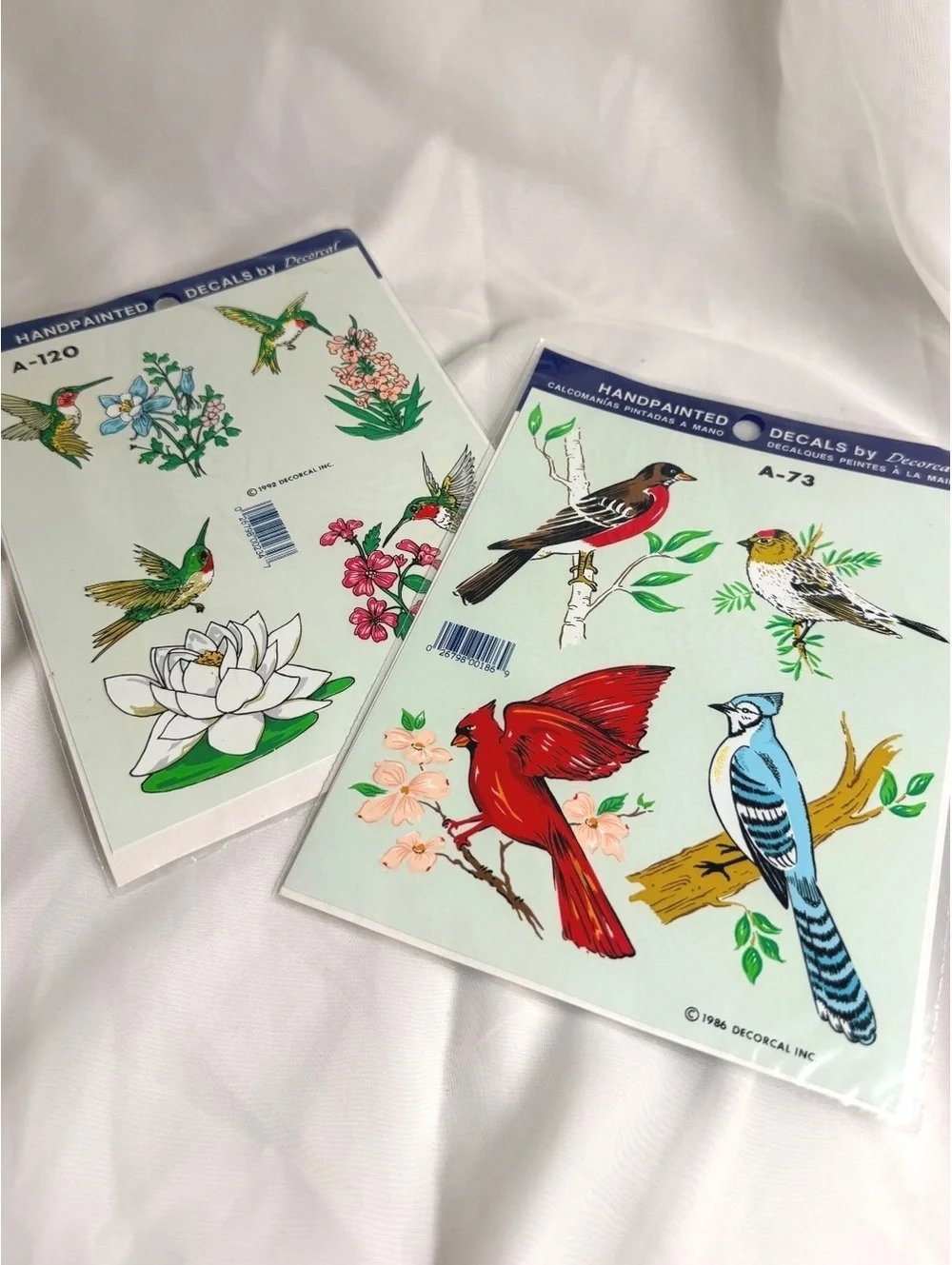 1986 1992 Vintage Decorcal SongBird Hummingbird Water Transfer Decals